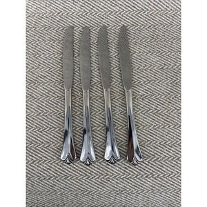 Oneida Royal Flute Set of 4 Dinner Knives Stainless Flatware
